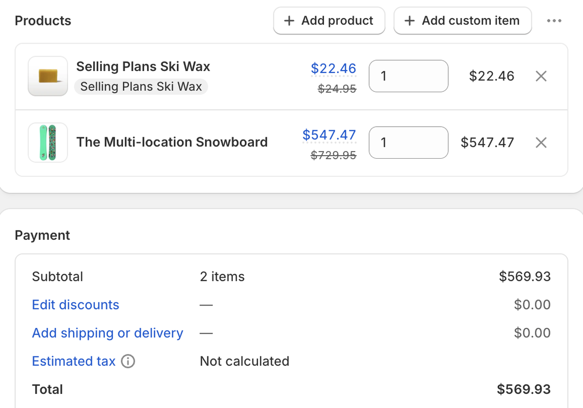 A cart with different member discounts per product