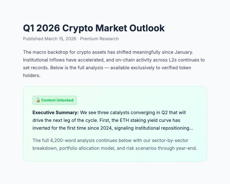 Content unlocked after wallet verification